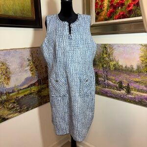Karl Lagerfeld Blue and White Textured Fabric